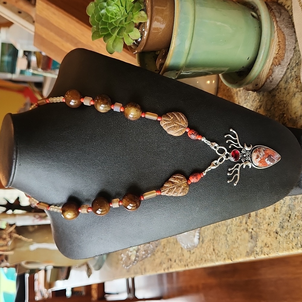 Artisan made Necklace featuring a pendant from @cstaplekamp show.